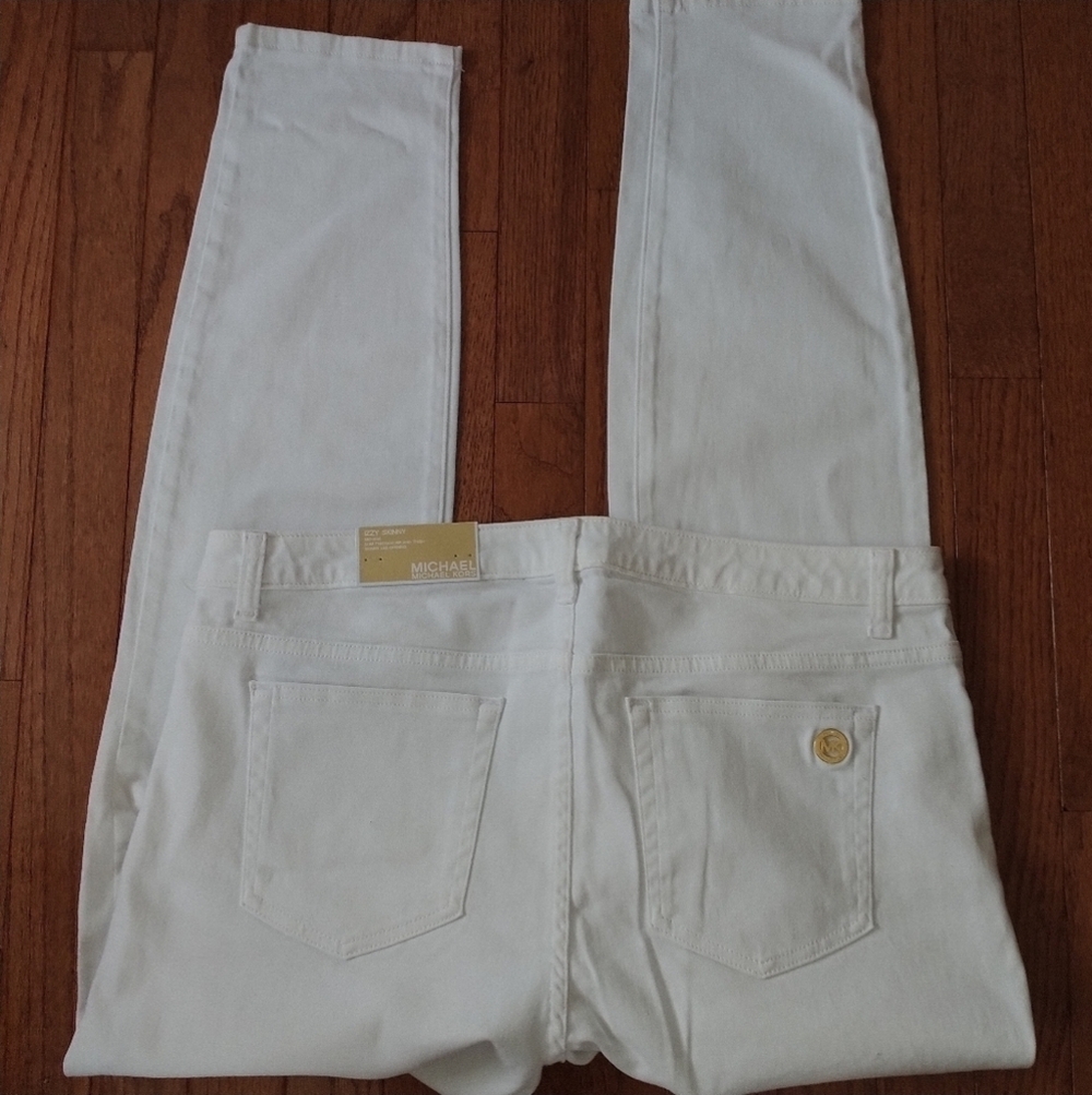 Michael Kors Izzy Skinny White Jeans 14 - Picture 12 of 15